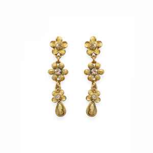 Swarovski kristállyal díszített virágos tűzzománc fülbevaló